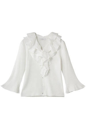 アナイ/ANAYIのルーシュ付カーディガン(110300/110303)