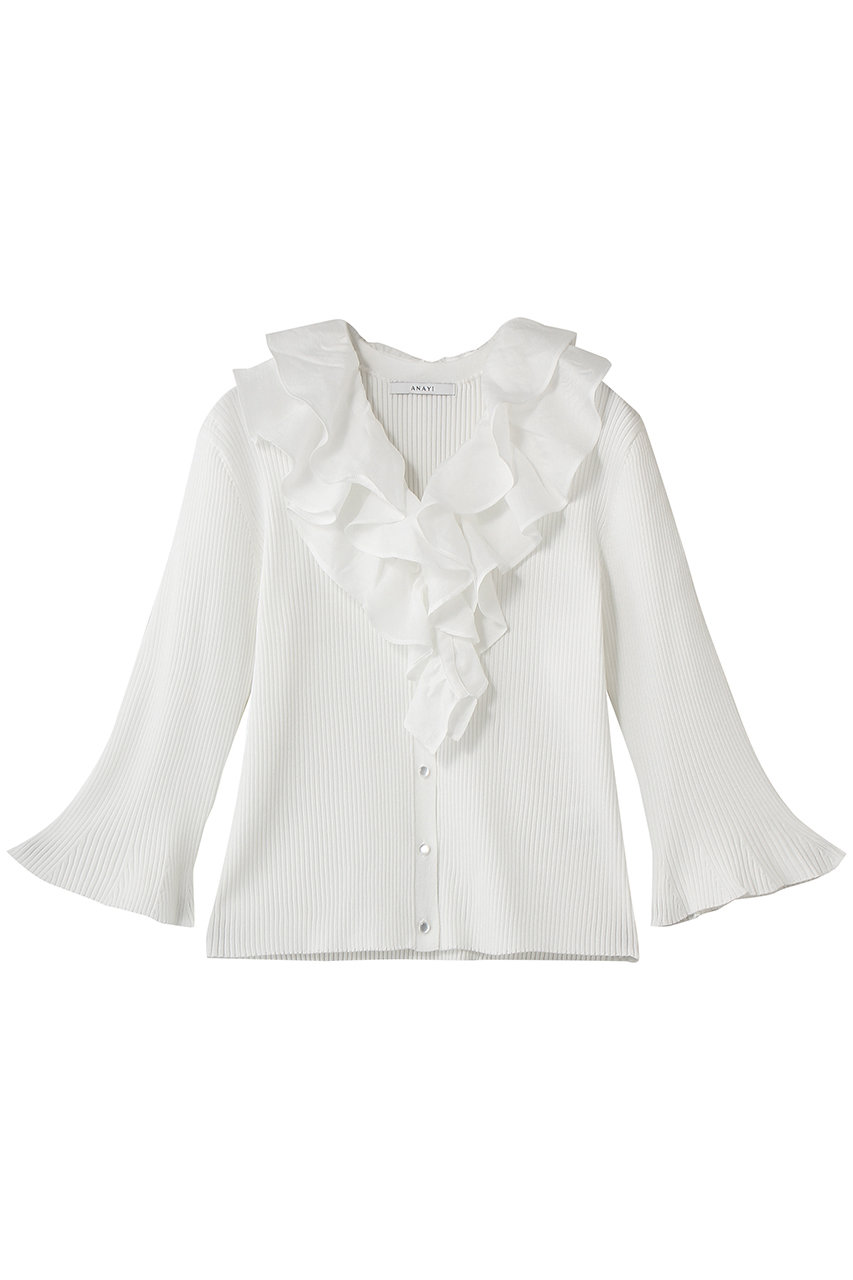 ルーシュ付カーディガン