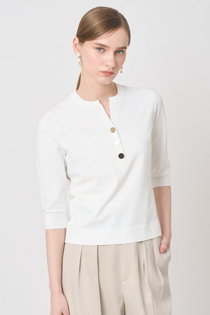 アナイ/ANAYIのRY/PEストレッチキーネックプルオーバー(110300/110301)