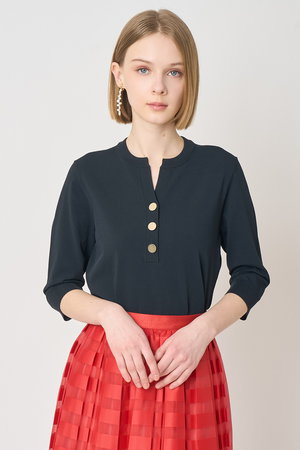 アナイ/ANAYIのRY/PEストレッチキーネックプルオーバー(110300/110301)