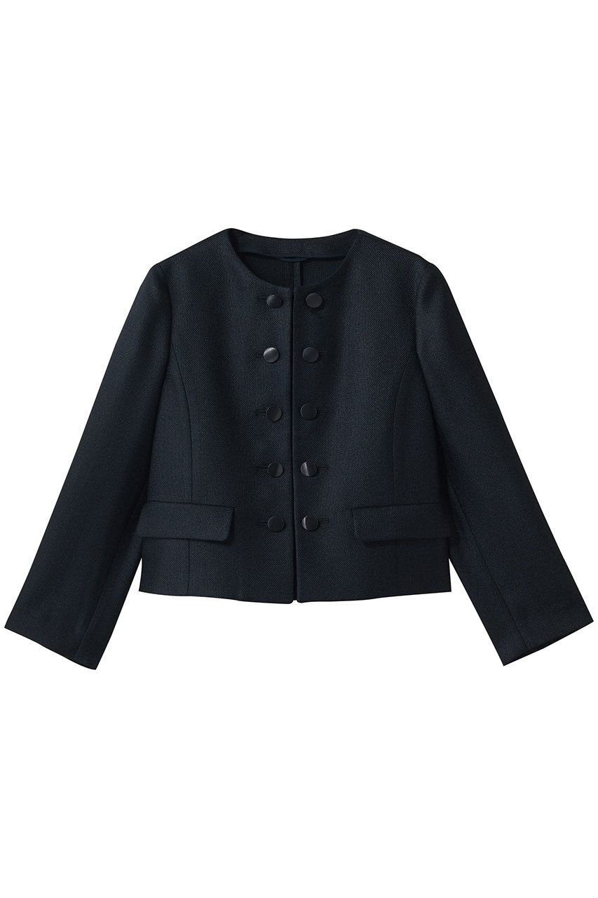 アナイ/ANAYIのバスケットノーカラーダブルジャケット(ネイビー/10261110460-85-380)