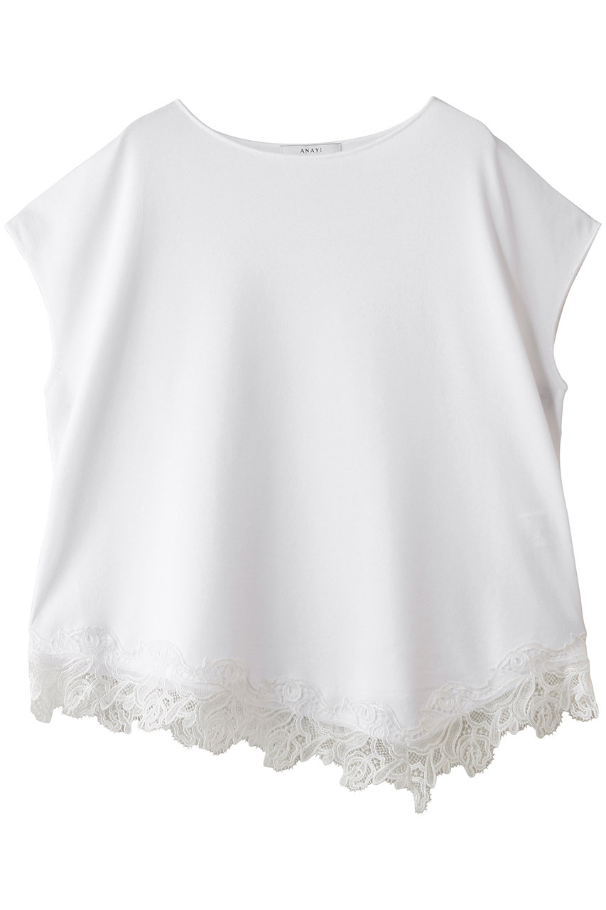 アナイ/ANAYIのレースヘムボクシープルオーバー(ホワイト/10261816590-95-380)