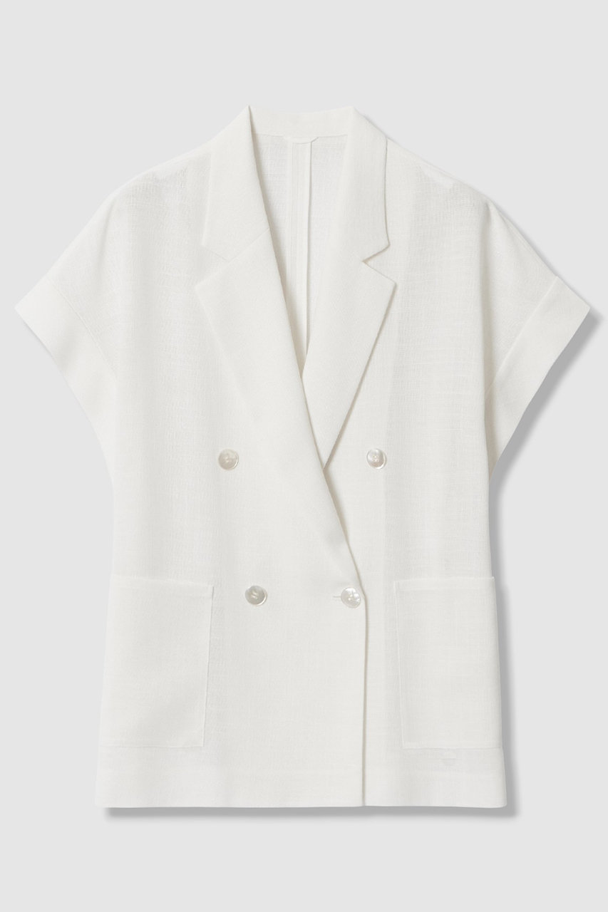 アナイ/ANAYIのカラミリネンライクフレンチスリーブジャケット(ホワイト/10261110330-01-380)