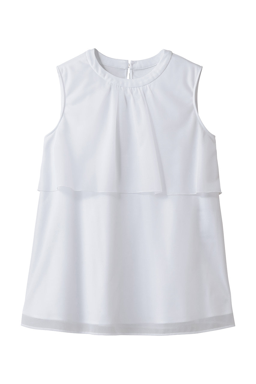 アナイ/ANAYIのトリコットオーガンレイヤードプルオーバー(ホワイト/10261815160-95-380)