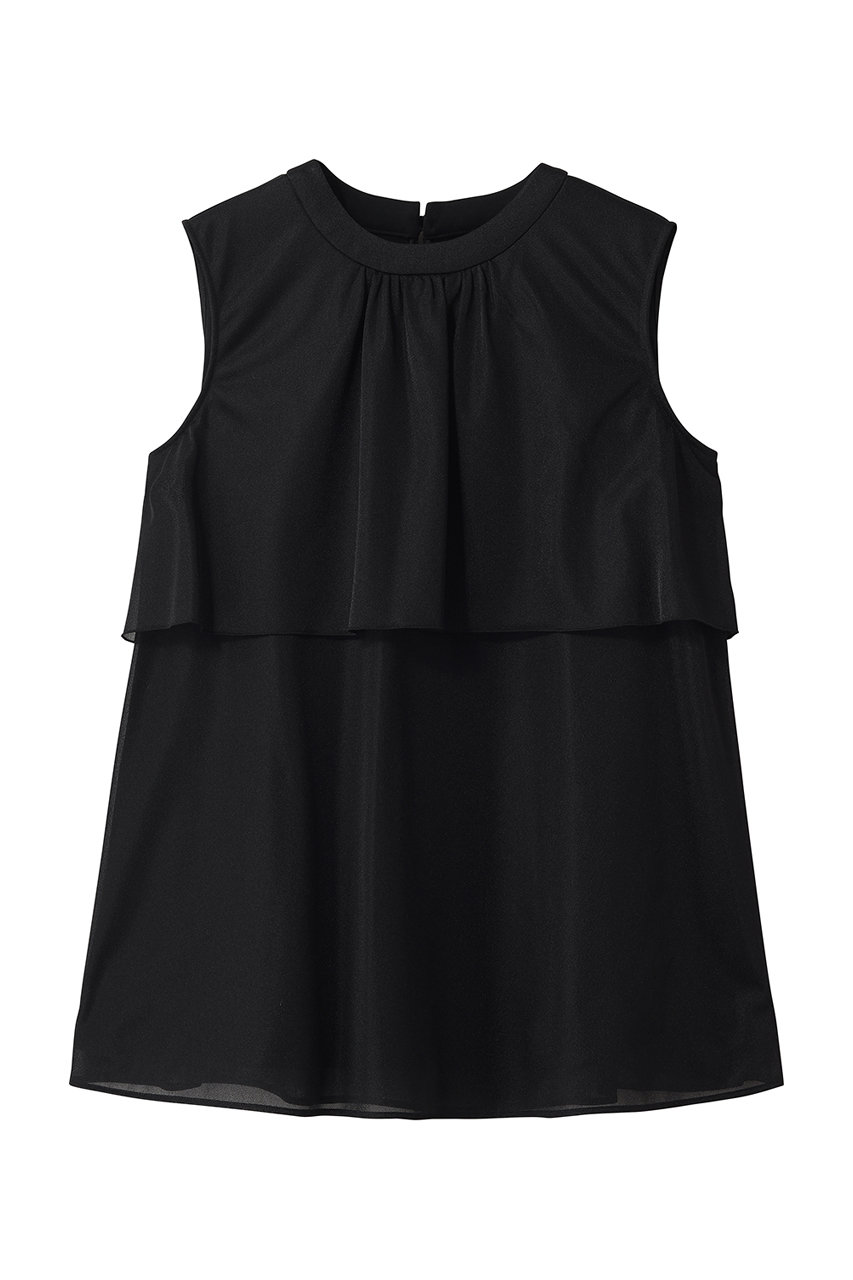 アナイ/ANAYIのトリコットオーガンレイヤードプルオーバー(ブラック/10261815160-95-380)