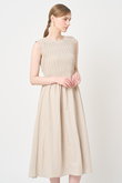 ANAYI(アナイ)｜サッカーストレッチプリーツワンピース/ベージュ の
