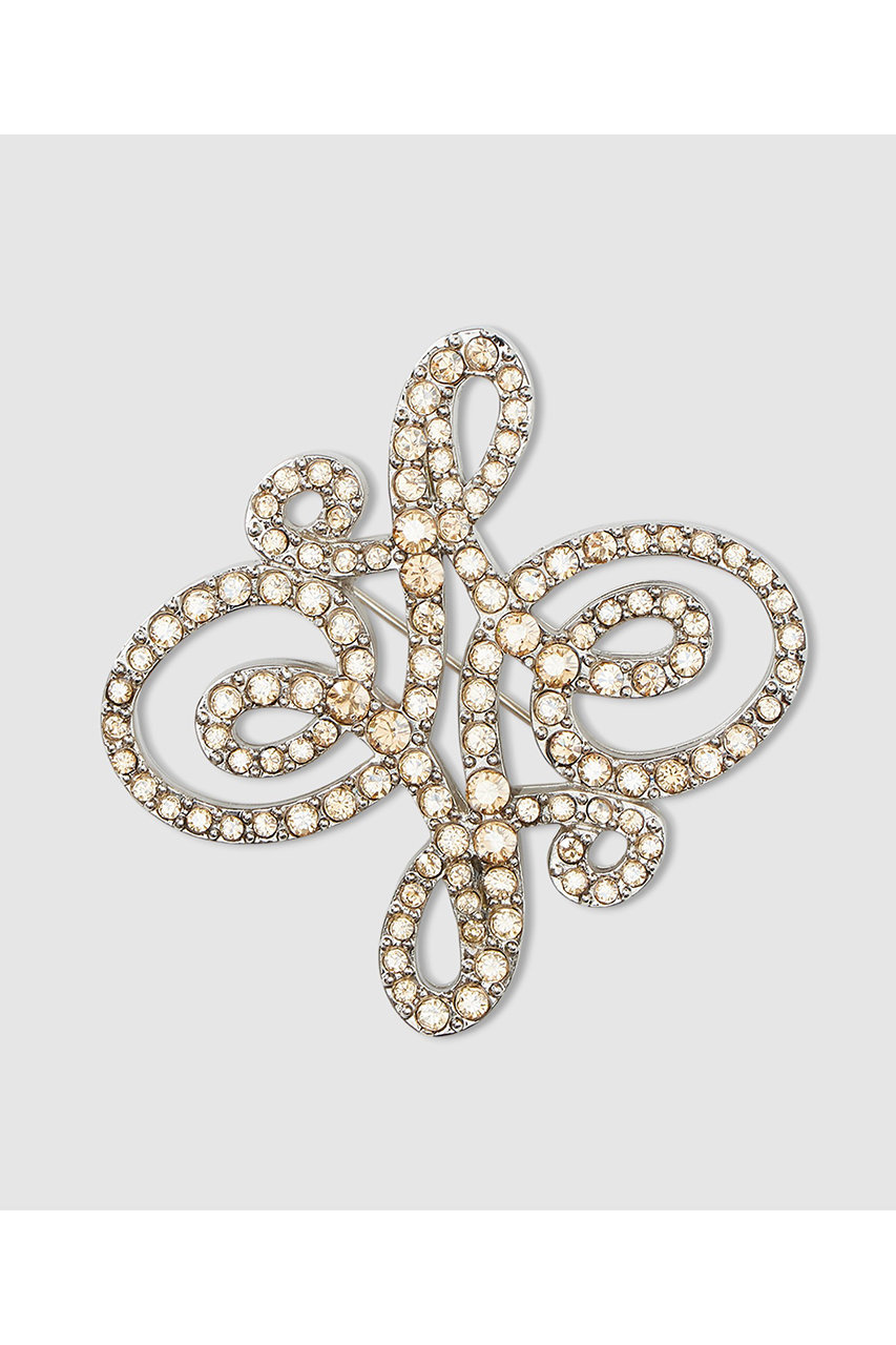 アナイ/ANAYIのロゴモチーフビジューブローチ(ゴールド系/10261718010-29-010)