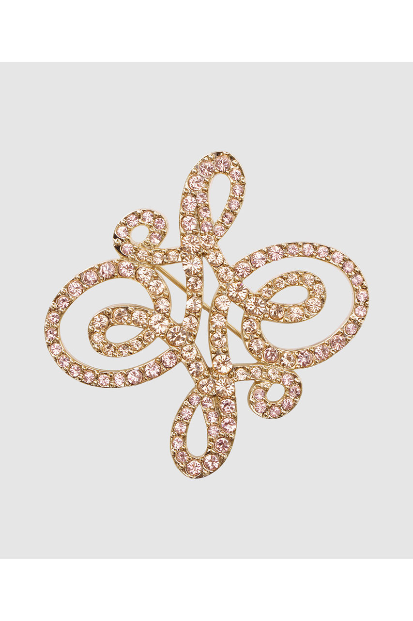 アナイ/ANAYIのロゴモチーフビジューブローチ(ライトピンク/10261718010-29-010)