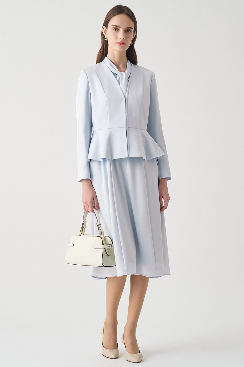 ANAYI アナイ】トリアセテンペプラムジャケット サイズ36 ネイビー