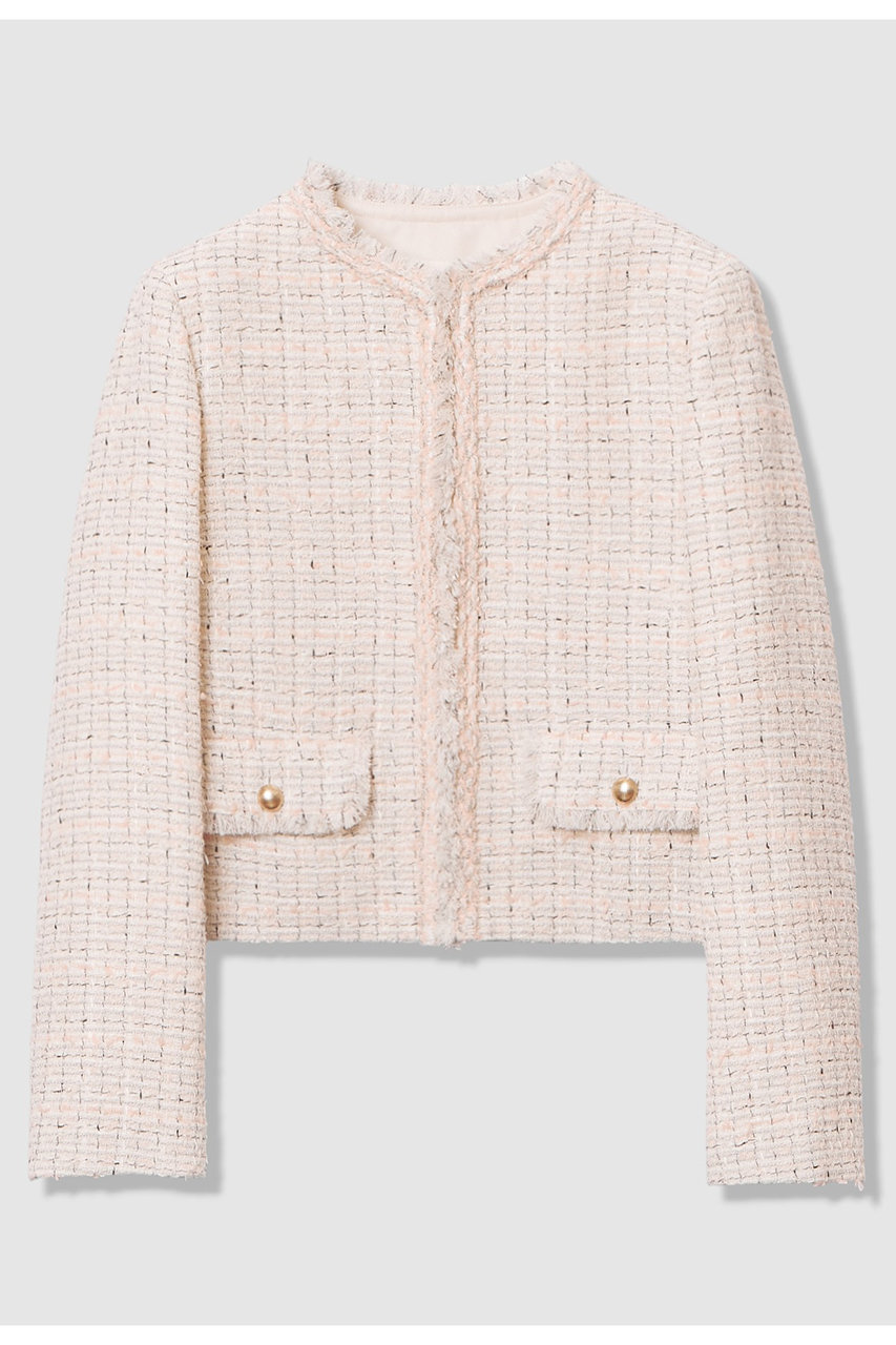 美品⭐アナイ 23SS ツイードジレ ミックスツイード パール釦 綿リネン混 美品⭐アナイ 23SS ツイードジレ ミックスツイード パール釦 綿リネン混