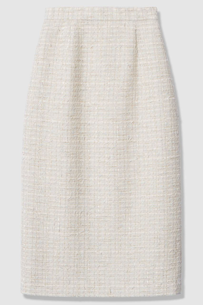 ANAYI 【Eternal Line 2026】ミックスツイードタイト スカート (ブルー系, 36) アナイ ELLE SHOP