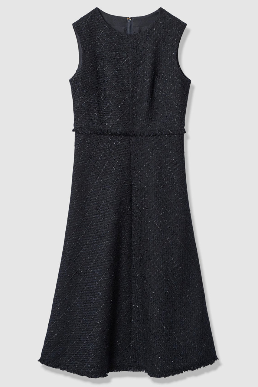 アナイ/ANAYIの【Eternal Line 2026】ミックスツイードノースリーブ ワンピース(ネイビー/10261114080-65-380)