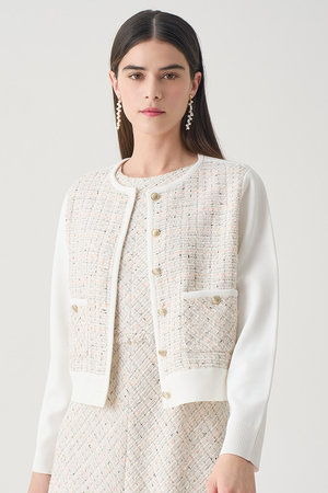 アナイ/ANAYIの【予約販売】【Eternal Line 2026】ツイードコンビブルゾン カーディガン(110300/110303)