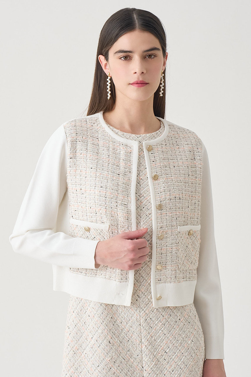 ANAYI アナイ パールブルゾン ベージュ M 洗える カーディガン 完売品 ANAYI アナイ パールブルゾン ベージュ M 洗える カーディガン 完売品