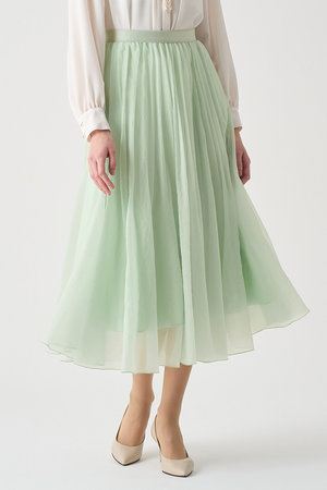 アナイ/ANAYIの【Eternal Line 2026】オーガンジーエアリープリーツ スカート(110700/110703)