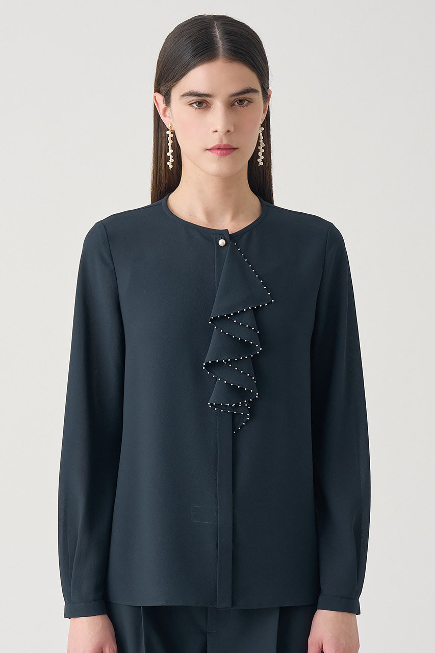 美品　2021 ANAYI シースルードライフリルブラウス ANAYI（アナイ）の「シースルードライフリル ブラウス（シャツ