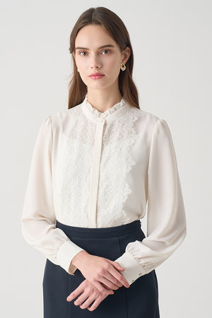 アナイ/ANAYIの【Eternal Line 2026】ジョーゼットレースコンビ ブラウス(110400/110403)