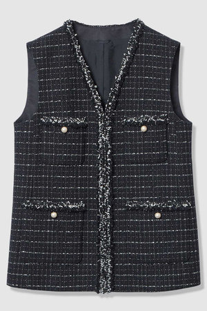 アナイ/ANAYIの【予約販売】【Eternal Line 2026】プレイドツイードＶネックジレ(110800/110806)