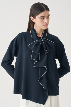 アナイ/ANAYIの【予約販売】【Eternal Line 2026】ストレッチクロス配色ボウタイ ブラウス(110400/110403)