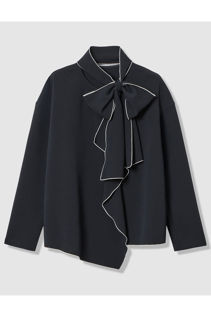 アナイ/ANAYIの【Eternal Line 2026】ストレッチクロス配色ボウタイ ブラウス(ネイビー/10261113040-13-380)