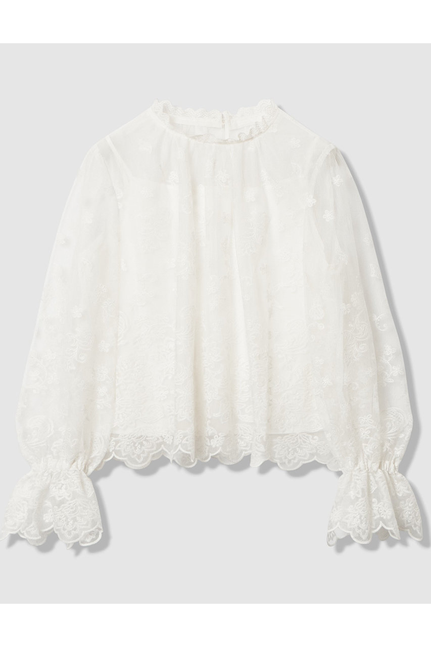 アナイ/ANAYIの【Eternal Line 2026】チュール刺繍ベル袖 ブラウス(オフホワイト/10261713120-95-380)