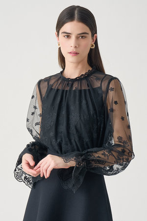 アナイ/ANAYIの【予約販売】【Eternal Line 2026】チュール刺繍ベル袖 ブラウス(110400/110403)