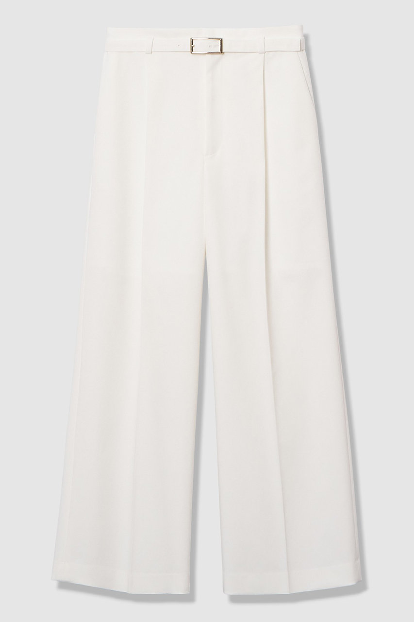 ANAYI 【Eternal Line 2026】クリアツイルワイドパンツ (ホワイト, 36) アナイ ELLE SHOP