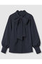 【予約販売】【Eternal Line 2026】テックスストレッチボウタイシャツ ブラウス アナイ/ANAYI ネイビー