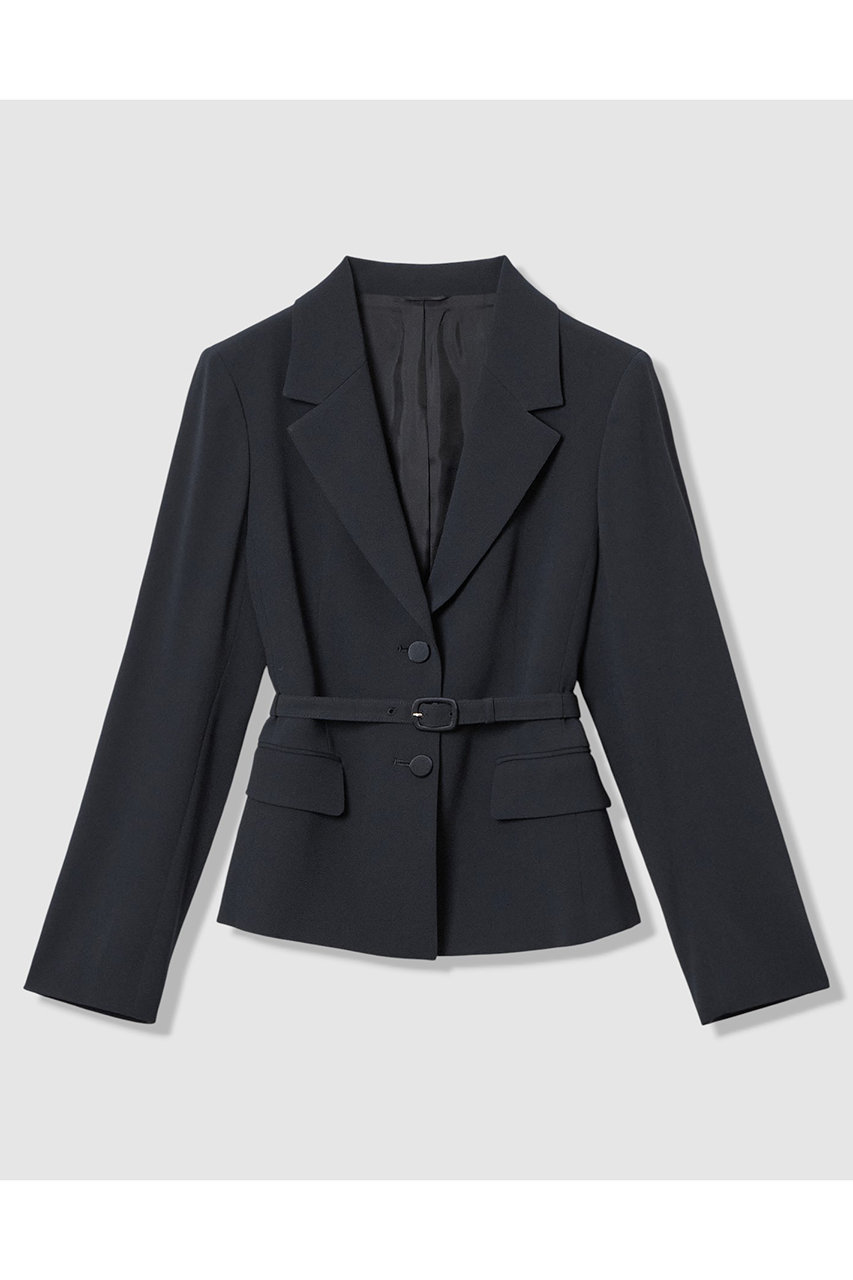 アナイ/ANAYIの【Eternal Line 2026】トリアセジョーゼットベルト付き ジャケット(ネイビー/10261110060-65-360)