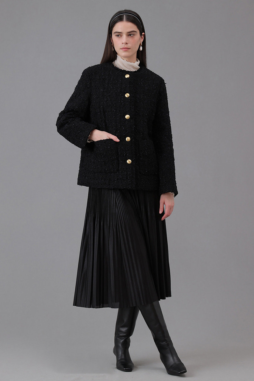 ANAYI(アナイ)｜セミシャイニーラメプリーツ スカート/ブラック の通販