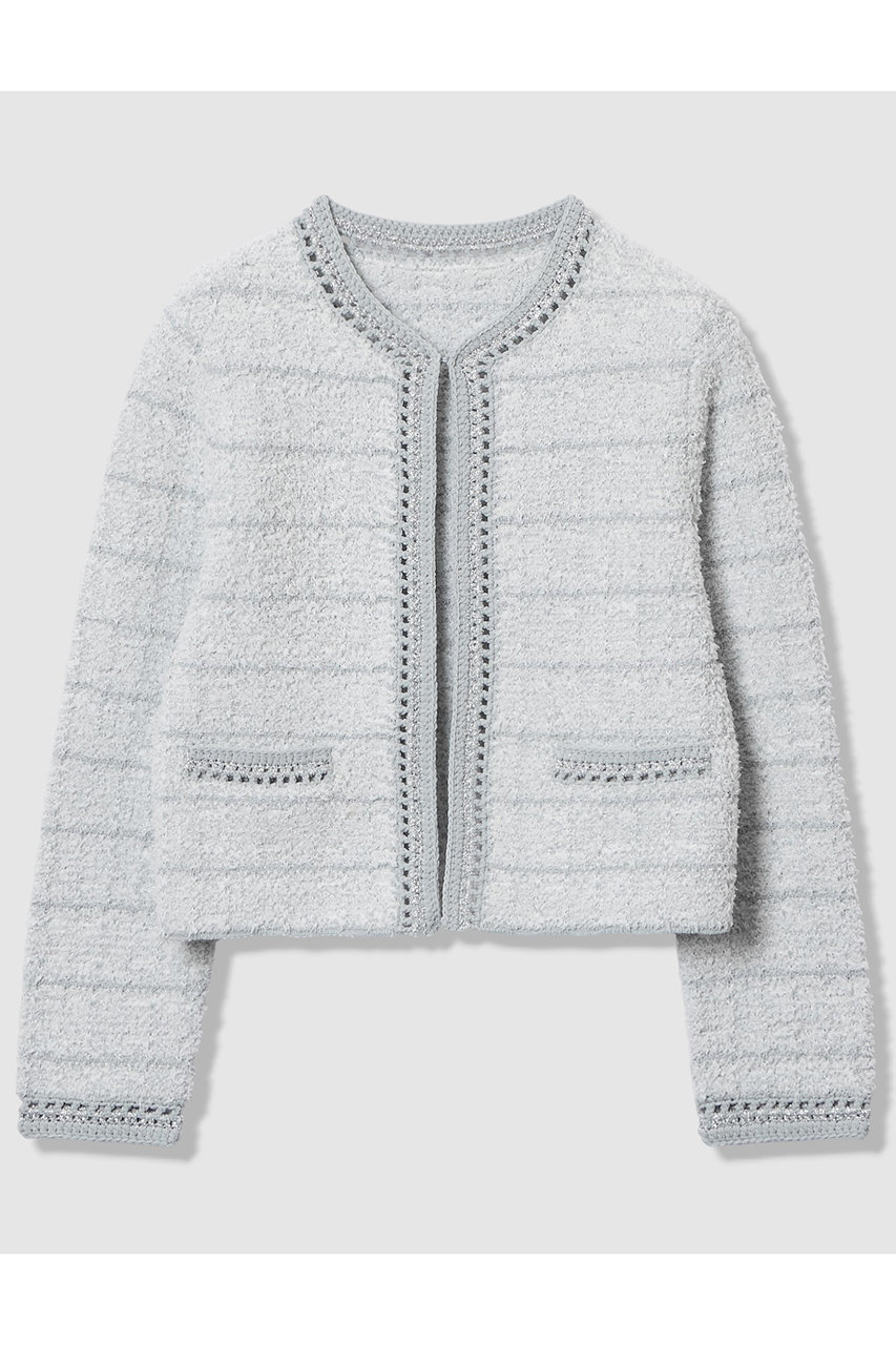 ノットツイードエジング カーディガン