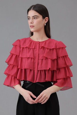 アナイ/ANAYIのオーガンジーティアードボレロ ブラウス(110400/110403)