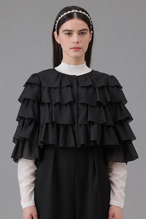 アナイ/ANAYIのオーガンジーティアードボレロ ブラウス(110400/110403)