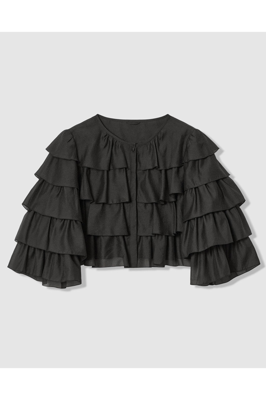 アナイ/ANAYIのオーガンジーティアードボレロ ブラウス(ブラック/10261713170-95-380)