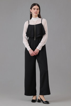 アナイ/ANAYIの【予約販売】ダブルクロスフリルサロペットパンツ(110600/110606)