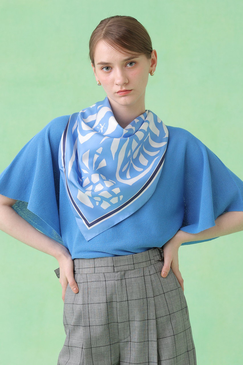 maria　新品✨ANAYI アナイ　幾何学模様　ジョーゼットキカプリント ANAYI(アナイ)｜アートモチーフプリントスカーフ/ブルー系 の通販