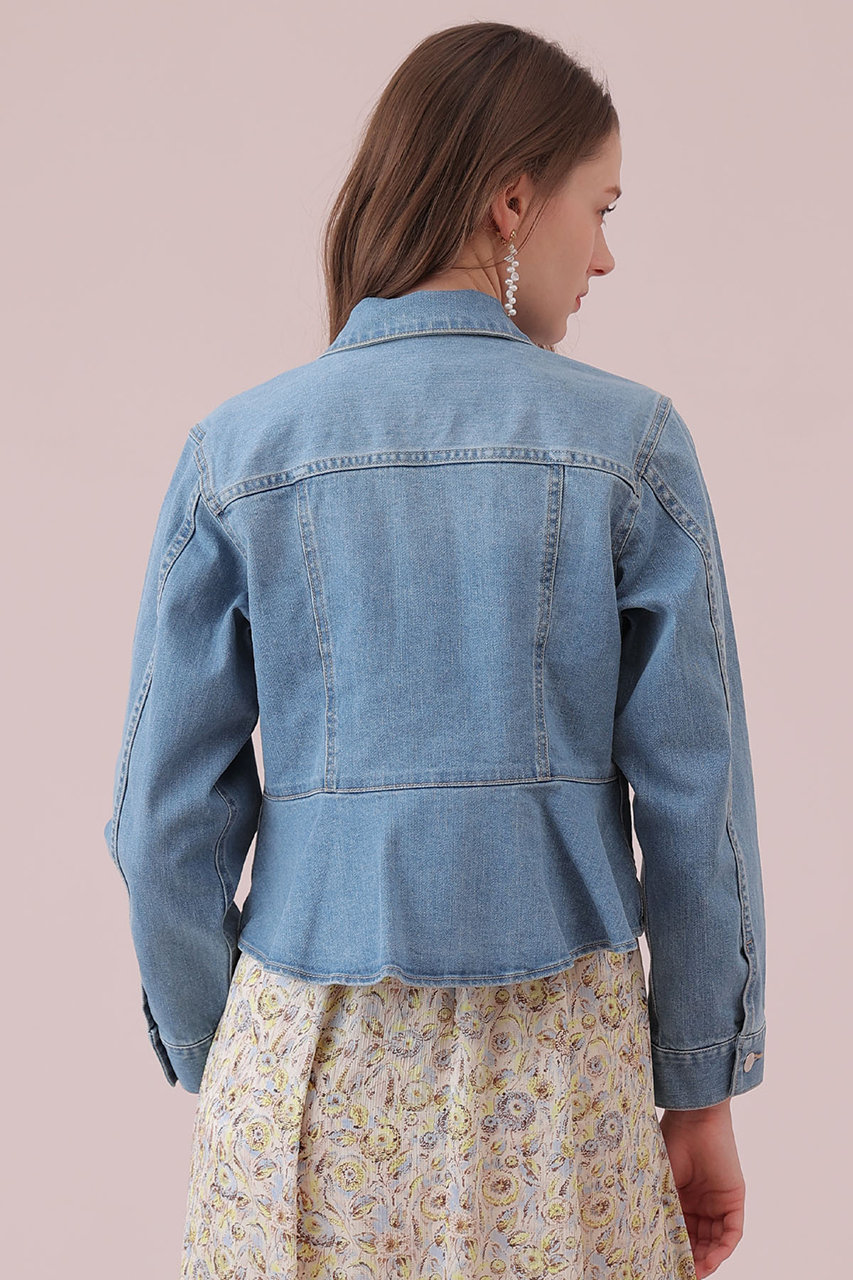 ANAYI(アナイ)｜ストレッチデニムペプラム ジャケット/ブルー の通販