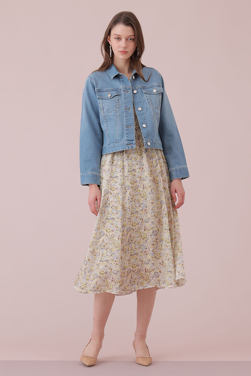 ANAYI(アナイ)｜ストレッチデニムペプラム ジャケット/ブルー の通販