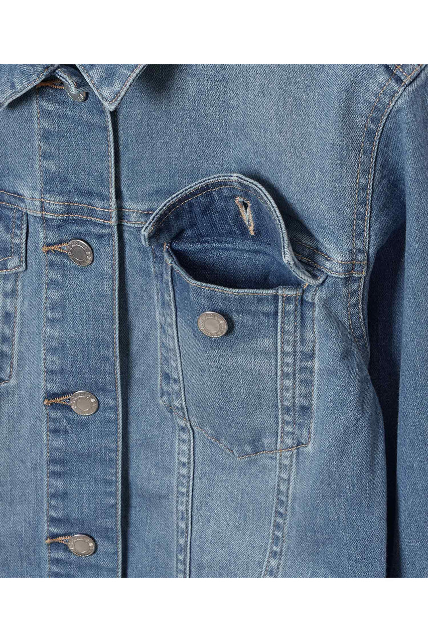 ANAYI(アナイ)｜ストレッチデニムペプラム ジャケット/ブルー の通販