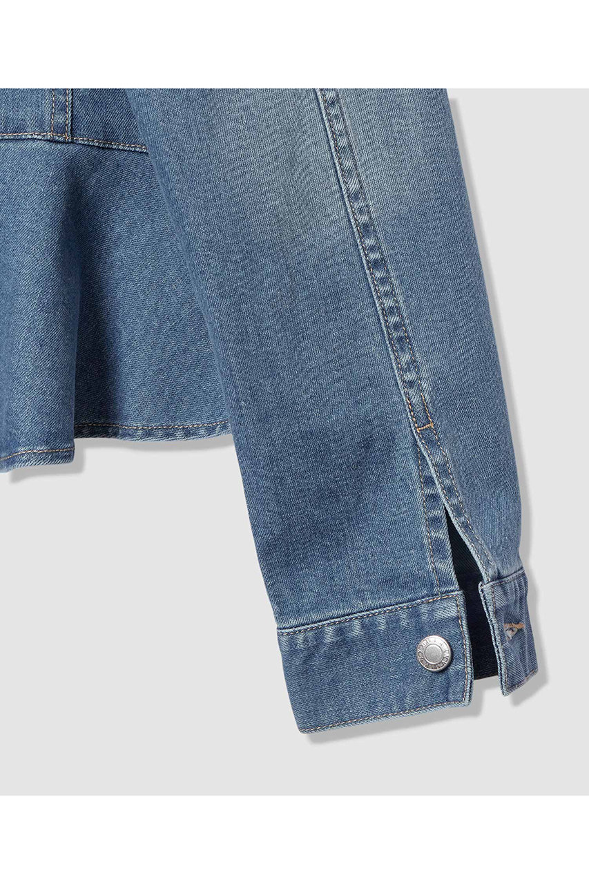 ANAYI(アナイ)｜ストレッチデニムペプラム ジャケット/ブルー の通販