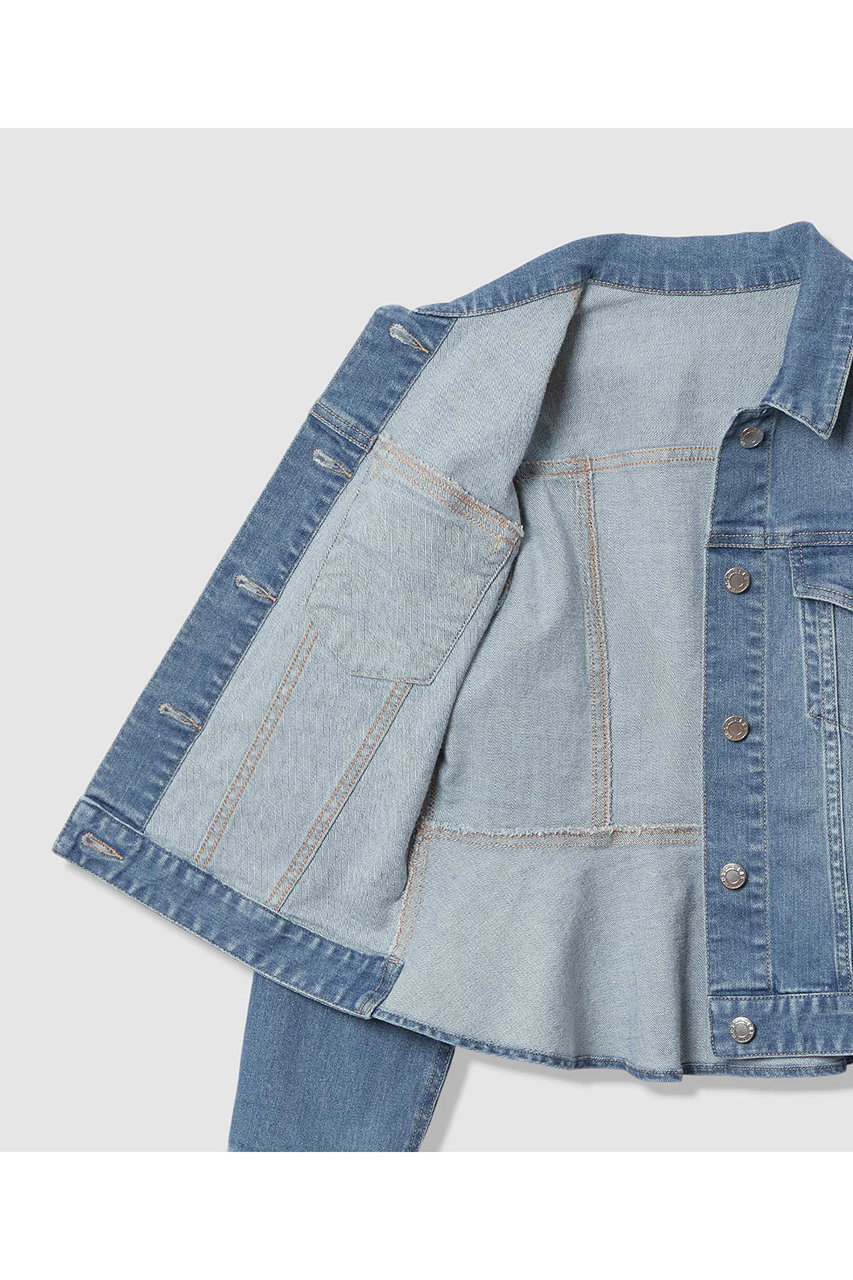 ANAYI(アナイ)｜ストレッチデニムペプラム ジャケット/ブルー の通販