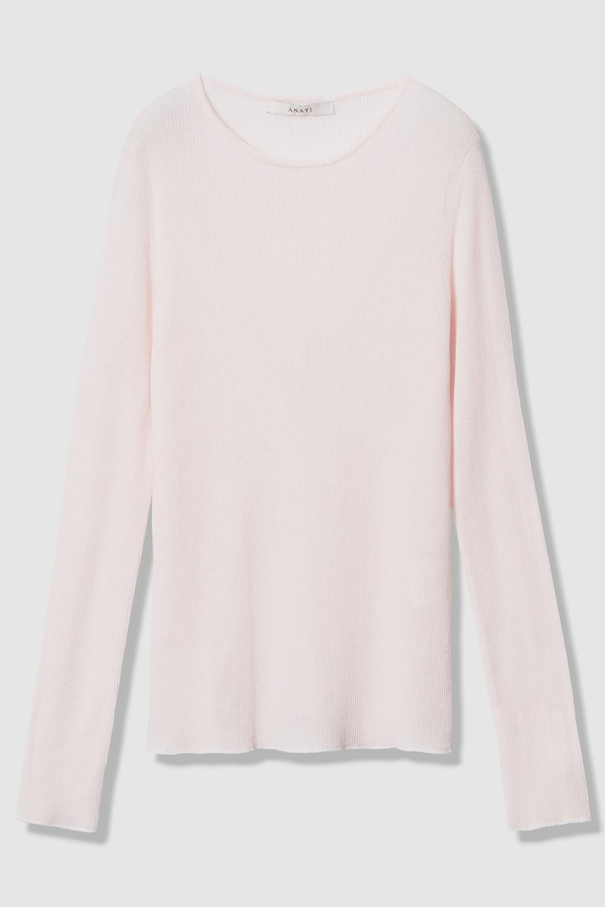 アナイ/ANAYIのシアーコットンナイロンクルー プルオーバー(ライトピンク/10261816500-65-380)