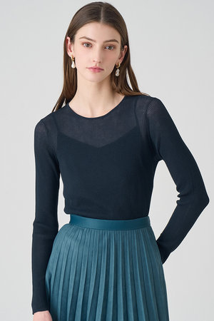 アナイ/ANAYIの【予約販売】シアーコットンナイロンクルー プルオーバー(110300/110301)