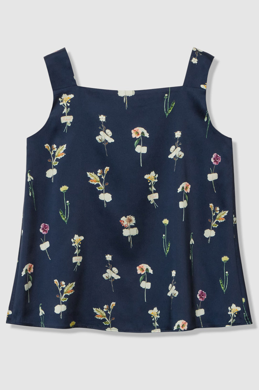 アナイ/ANAYIの【セットアップ対象商品】ボタニカルサテンプリントスクエア ブラウス(ネイビー/10261713280-65-380)