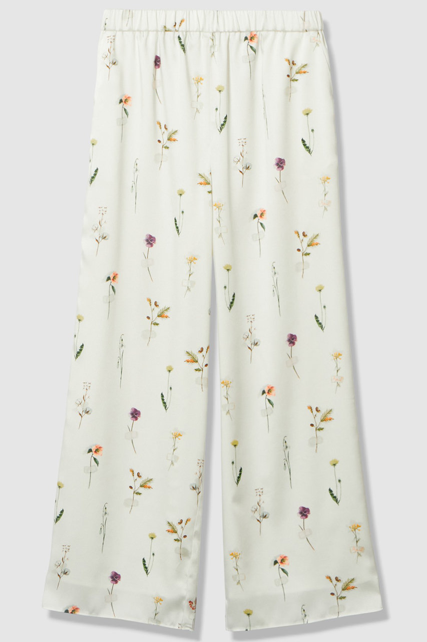 アナイ/ANAYIの【予約販売】【セットアップ対象商品】ボタニカルサテンプリントイージーパンツ(ホワイト/10261712280-65-380)