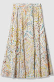 ペイントペイズリープリントフレア スカート