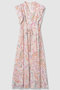 ペイントペイズリープリントフレア ワンピース アナイ/ANAYI ピンク