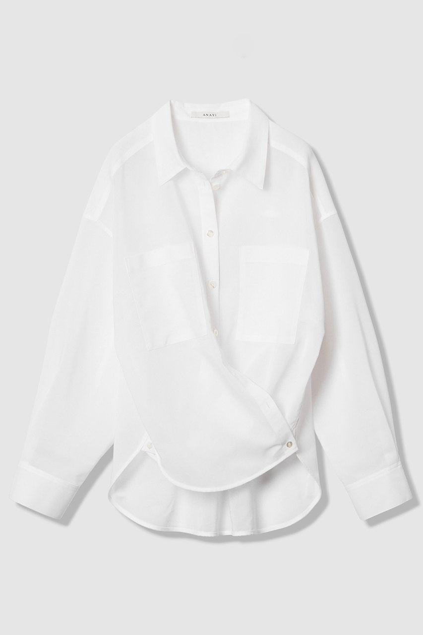 ANAYI 24SS エコナットツイルクロップドシャツ 38 白 2WAY ANAYI 