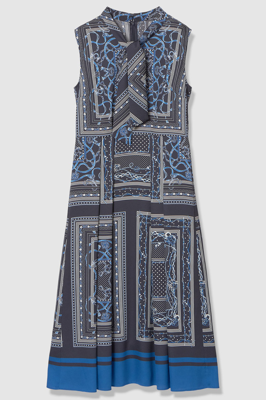 アナイ/ANAYIの【予約販売】スカーフプリントボウタイ ワンピース(ネイビー/10261714440-65-380)