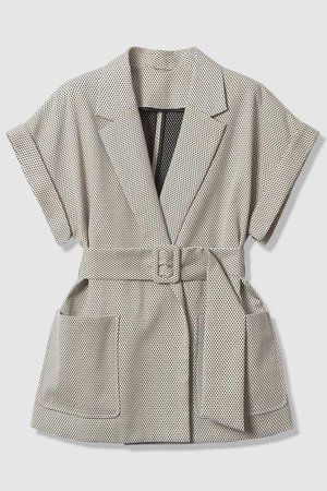 アナイ/ANAYIの【予約販売】【セットアップ対象商品】モノトーンドットジャガードベルテッド ジャケット(110800/110801)